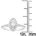 Yaffie Diamonds White Gold Marquise Diamond Halo Bridal Set - 1/4ct TDW for an Elegant Wedding Engagement