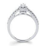 Sparkling Yaffie Diamonds 1/4ct TDW Marquise Diamond Halo Ring Set in White Gold for Weddings and Engagements