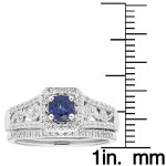 Sapphire and Diamond Bridal Set in White Gold by Yaffie Diamonds, 3/4ct