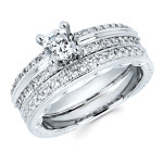 Yaffie Diamonds' Classic 3/4ct TDW Bridal Set in White Gold with Sparkling Diamonds