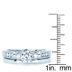 Bridal Set with 3/4ct TDW White Gold Yaffie Diamond Engagement Ring