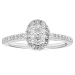 White Gold Oval Diamond Wedding and Engagement Set with 3/4ct TDW by Yaffie Diamonds