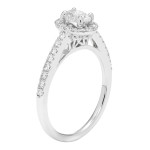 White Gold Oval Diamond Wedding and Engagement Set with 3/4ct TDW by Yaffie Diamonds