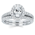 Yaffie Diamonds' White Gold Oval Wedding Set - 3/4 ctw Diamond Sparkle