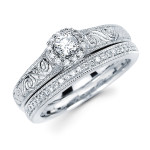 Bridal Set with Yaffie Diamonds and 3/8ct TDW on White Gold