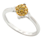 Brand New 0.19ct Round Brilliant Cut Yellow Color Trated Diamond Engagement Ring - Custom Made By Yaffie™