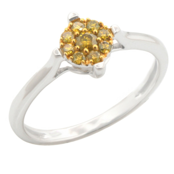 Sparkling Love: Yaffie 0.19ct Yellow Trated Diamond Engagement Ring