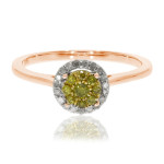 Introducing Yaffie Latest Engagement Ring: 0.25 Ctw Yellow Diamond & Natural Diamond in Icy White I-J Hue!