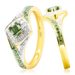 Introducing: Yaffie Princess & Round Green Diamond Engagement Ring feat. 0.52ct Shimmer