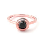 Yaffie ™ Unique Creation: 0.75 Carat Real Black Diamond Engagement Ring