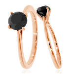 Yaffie Custom 1.25 Carat Round Black Diamond Solitaire Engagement Ring: A Unique Statement Piece