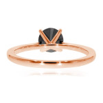 Yaffie ™ Exquisite 1.25 Carat Round Black Diamond Solitaire Engagement Ring - A Prominently Set Beauty
