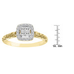 Sparkling Yaffie Gold Engagement Ring with Diamond Halo