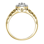 Sparkling Yaffie Gold Engagement Ring with Diamond Halo