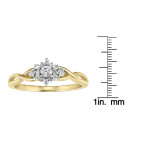 Yaffie 1/4ct TDW Diamond Burst Engagement Ring in Two-tone Gold