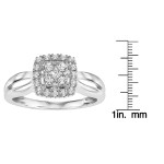 White Gold 1/ 4ct TDW Princess Diamond Square Halo Engagement Ring - Custom Made By Yaffie™