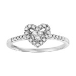 Heartfelt Yaffie White Gold Engagement Ring with 1/6ct of Sparkling Diamonds