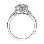 Sparkling Yaffie Engagement Ring with 3/4ct TDW Diamond Halo in White Gold