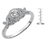 Floral Diamond Engagement Ring by Yaffie in White Gold with 1/3ct TDW
