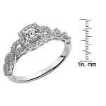 Dazzling Yaffie Halo Diamond Engagement Ring with 3/8ct TDW in White Gold