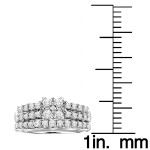 Princess Diamond Bridal Ring Set in Sterling Silver by Yaffie, 3/4ct