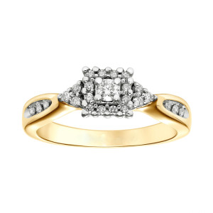 Gold and Diamond Yaffie Engagement Ring with 1/4ct TDW