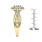 Sparkling Marquise Diamond Halo Ring in Two-Tone Gold by Yaffie, 1/6 ct. Total Diamond Weight