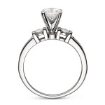 Charles & Colvard Yaffie Gold Ring with 1.32 TGW Forever Brilliant Moissanite in a 3-Stone Setting
