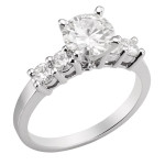 Shine Bright with Yaffie Charles & Colvard: 1.40 TGW Moissanite Solitaire Ring with Sidestone