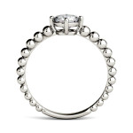 Yaffie Beaded White Gold 0.80 TGW Forever Brilliant Moissanite Solitaire Ring