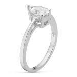 Elegant Yaffie 18ct White Gold Pear Moissanite Solitaire Ring with 0.94 TGW Brilliance