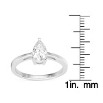 Elegant Yaffie 18ct White Gold Pear Moissanite Solitaire Ring with 0.94 TGW Brilliance