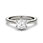 Eternal Brilliance: Yaffie 18ct White Gold Moissanite Solitaire Ring with 1ct DEW Forever One Round Colorless Stone