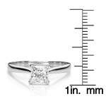 Sparkling Forever One Moissanite Square Solitaire Ring in White Gold, 1 Carat Total Weight