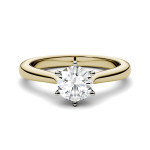 Forever One Round Colorless Moissanite Solitaire Ring by Yaffie Charles & Colvard - 1ct of Radiant Gold DEW