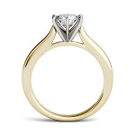 Forever One Round Colorless Moissanite Solitaire Ring by Yaffie Charles & Colvard - 1ct of Radiant Gold DEW