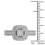Halo Bridal Set with Yaffie Cluster Sparkle (1.5ct TDW)