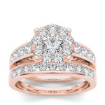 Golden Yaffie Engagement Ring Set with 1.5ct Total Diamond Weight (TDW)