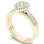 Gold Bridal Set with 1/2ct of Shimmering Diamonds by Yaffie