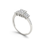 Golden Yaffie Trio Diamond Cluster Engagement Ring with 0.5ct TDW
