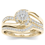 Golden Yaffie Bridal Set with 1/3ct TDW Diamond Composite