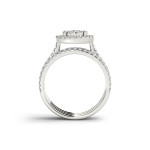 Shimmering Love Story: Yaffie Gold Diamond Halo Ring Set with 1ct TDW