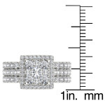 Golden Yaffie Bridal Ring with 2 Carat Diamond Halo Set