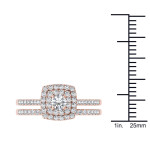 Double Halo Diamond Bridal Set with 3/4ct TDW by Yaffie Gold