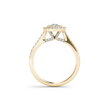Golden Yaffie Engagement Ring with 0.75ct TDW Diamonds and Double Halo