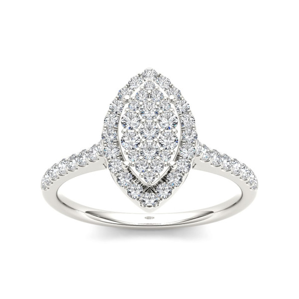Marquise Cut Diamond Engagement Ring - 0.75ct Total Diamond Weight