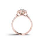 Rose Gold Halo Engagement Ring Set with 1 1/2ct TDW by Yaffie