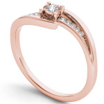 Rose Gold Diamond Criss-Cross Engagement Ring with 1/10ct TDW by Yaffie