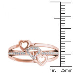 Rose Gold Heart Fashion Ring with Split Shank and 1/10ct TDW by Yaffie