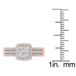 Yaffie Chic Rose Gold Engagement Ring Set with a Sparkling 1/2 ct TDW Diamond Halo.